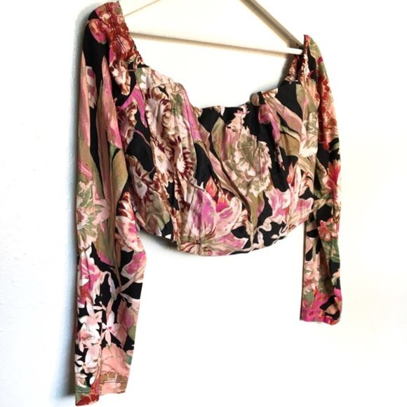 Anthropologie Floral Corset Crop Top - Picture 4 of 10
